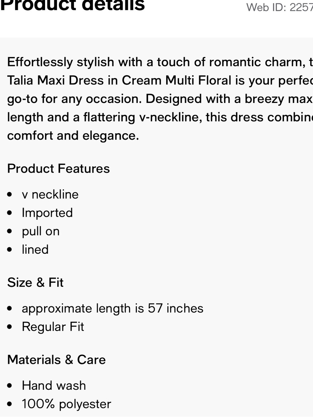 Petal & Pup Talia Cream Floral Maxi Dress with Ruffled Sleeves - Picture 13 of 13